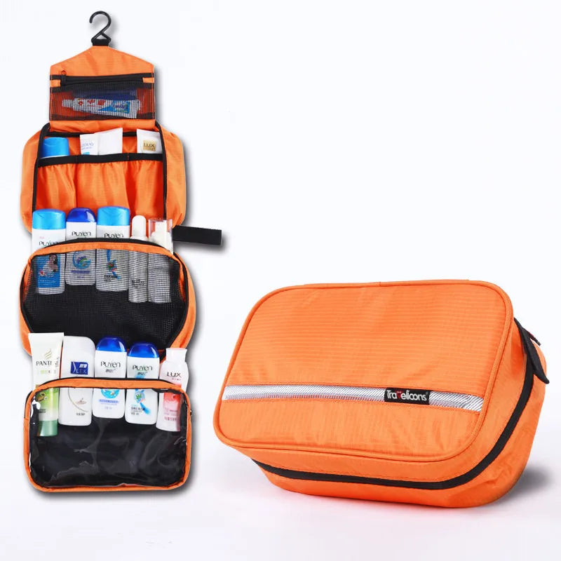 Large Waterproof Travel Makeup Bag – Unisex Cosmetic Organizer Case & Toiletry Pouch