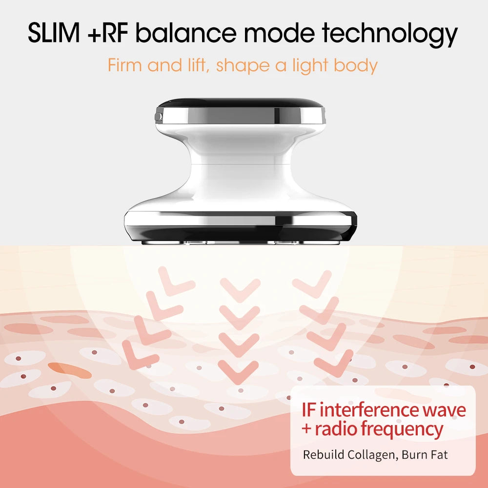 EMS & RF Body Slimming Machine with Fat Burner Gel – Radio Frequency, Microcurrent, IPL Body Sculpting & Weight Loss Massager