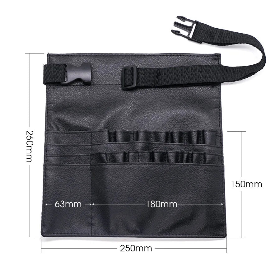 22-Pocket Professional Makeup Brush Holder Apron Bag with Belt Strap – Cosmetic Organizer for Women & Makeup Artists