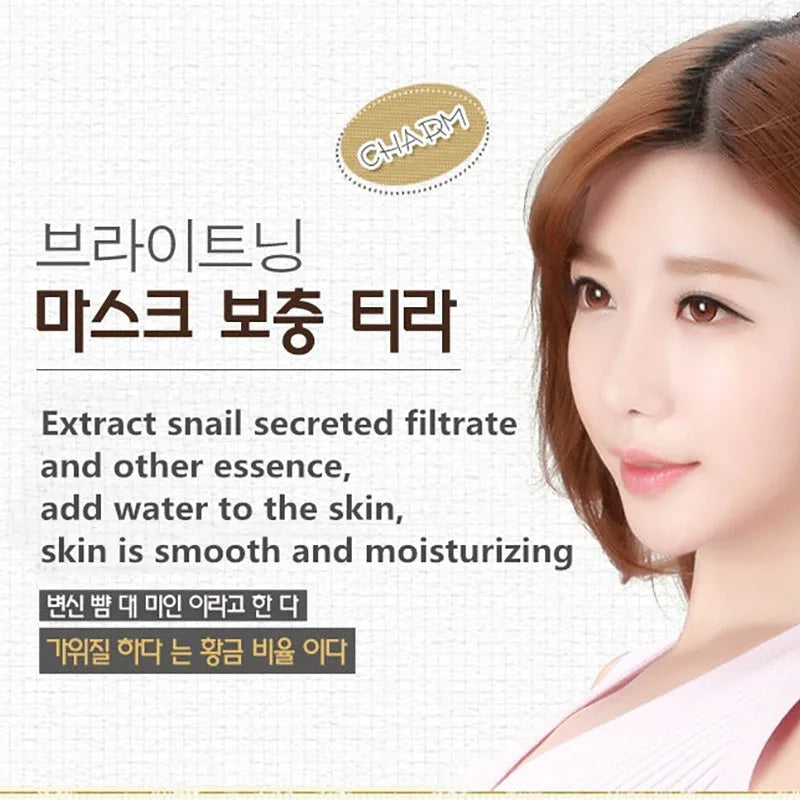 10pcs Snail Moisturizing Face Masks – Oil Control, Hydrating & Skin Replenishing Korean Skincare