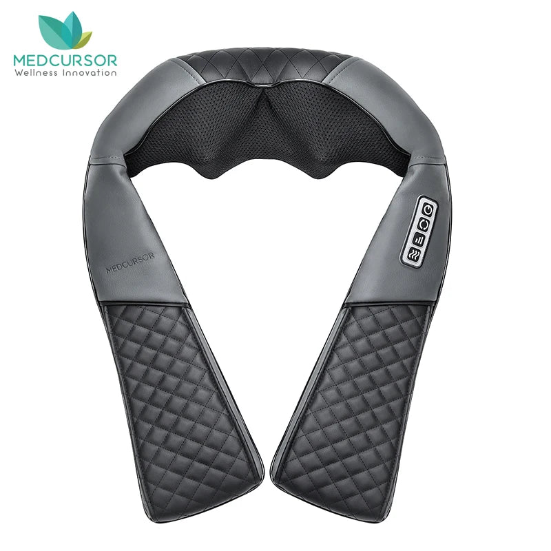 Medcursor Electric Neck and Back Massager – Kneading Massage Pillow with Heat for Neck, Shoulders, and Cervical Pain Relief