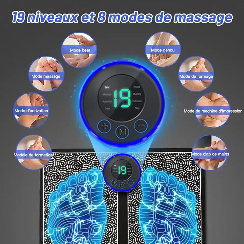 EMS Foot Massager Pad – USB Rechargeable Acupressure & Reflexology Mat for Muscle Stimulation, Pain Relief, and Improved Circulation