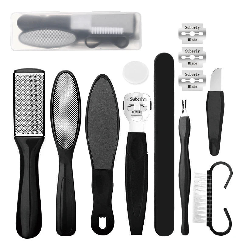 27PCS Pedicure & Manicure Foot Care Kit – Stainless Steel Tools for Callus Removal, Peeling, Exfoliating & Foot Scrubbing