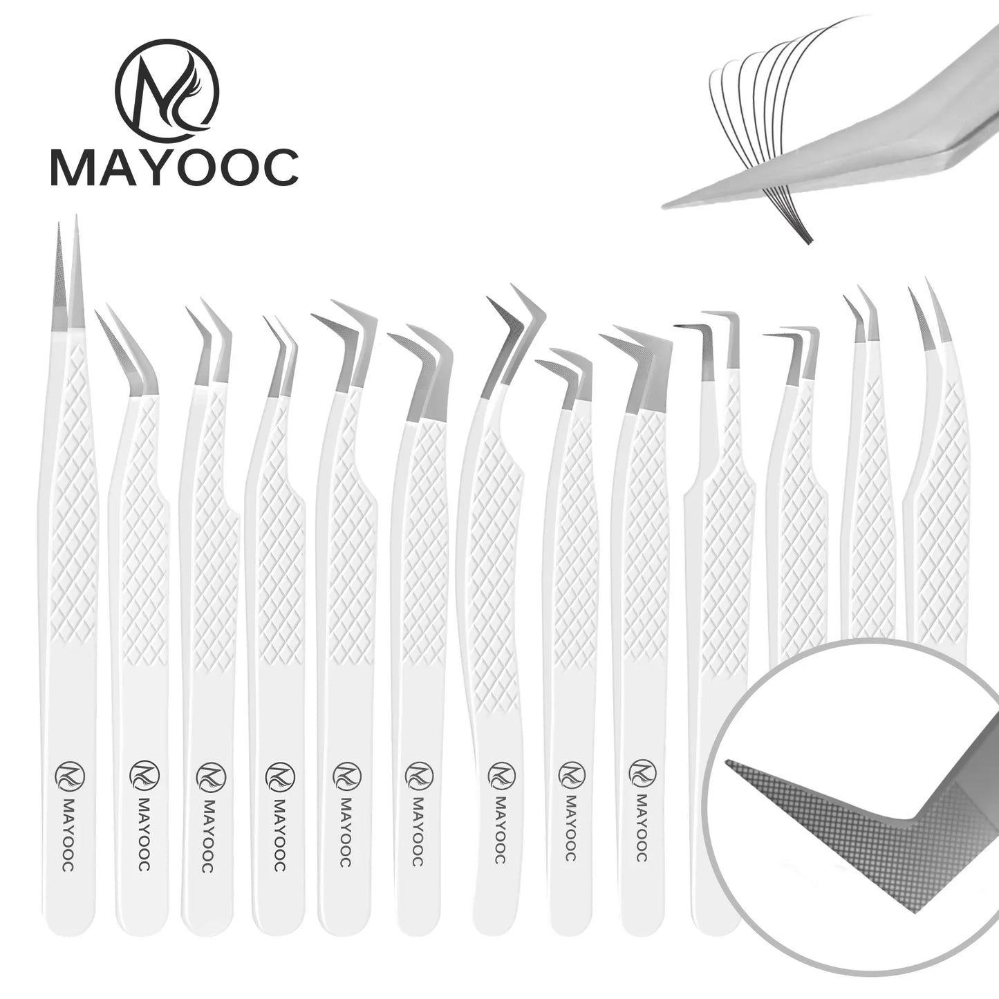 Eyelash Extension Tweezers with Fiber Tips – High-Precision, Anti-Static Lash Tools for Makeup Artists