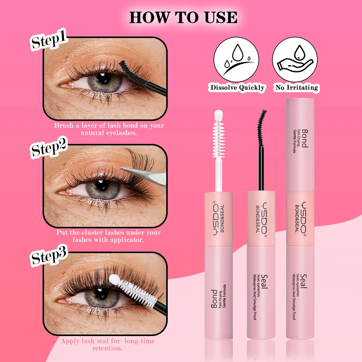 DIY Lash Clusters Extension Kit – Individual Eyelash Set (5–16mm) with Bond, Seal & Applicator Tool