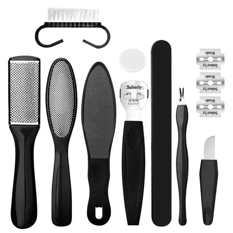27PCS Pedicure & Manicure Foot Care Kit – Stainless Steel Tools for Callus Removal, Peeling, Exfoliating & Foot Scrubbing
