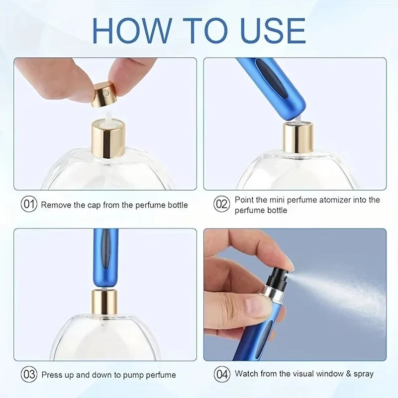 Luxury Diamond-Encrusted Refillable Perfume Atomizer – 5ml Portable Travel Spray Bottle