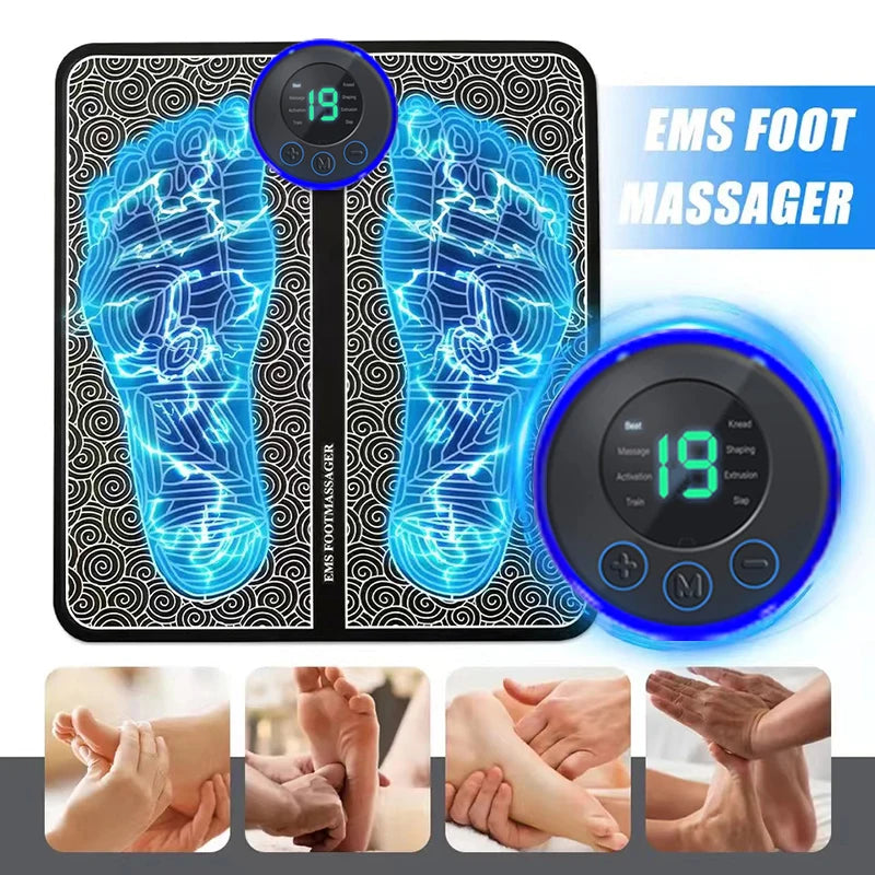 EMS Foot Massager Pad – USB Rechargeable Acupressure & Reflexology Mat for Muscle Stimulation, Pain Relief, and Improved Circulation