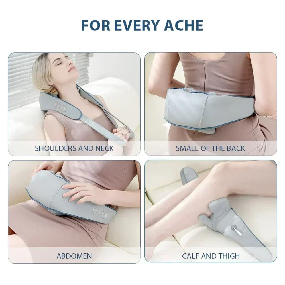 Smart Electric Heated Neck Massager Shawl – Portable Shiatsu Kneading Device for Muscle Relief & Relaxation