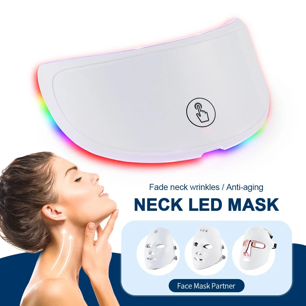 Rechargeable 7-Color LED Facial & Neck Beauty Massager – Skin Rejuvenation & Toning Device