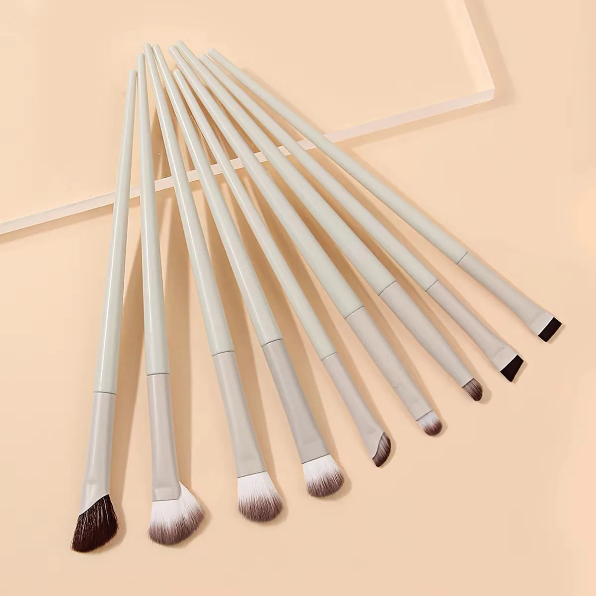 9PCS Professional Eye Makeup Brush Set Ultra Thin Eyeliner Nose Contour Smudge Nylon Brushes K