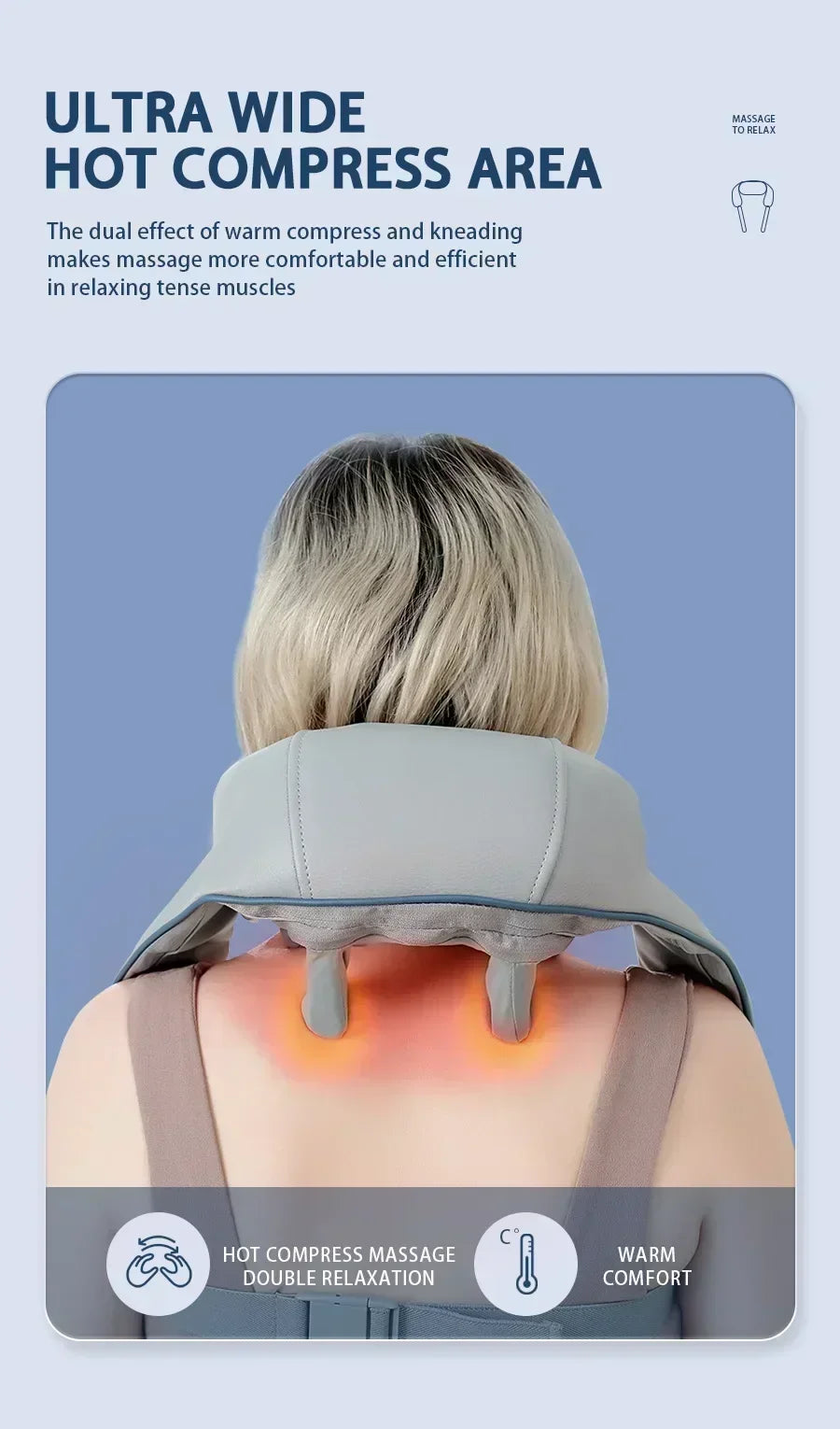 Smart Electric Heated Neck Massager Shawl – Portable Shiatsu Kneading Device for Muscle Relief & Relaxation