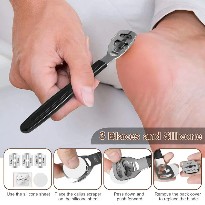 27PCS Pedicure & Manicure Foot Care Kit – Stainless Steel Tools for Callus Removal, Peeling, Exfoliating & Foot Scrubbing