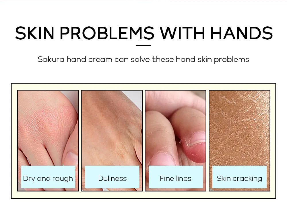 LAIKOU Sakura Hand Cream – Whitening, Anti-Wrinkle, Moisturizing, Anti-Crack, 30g Korean Skincare