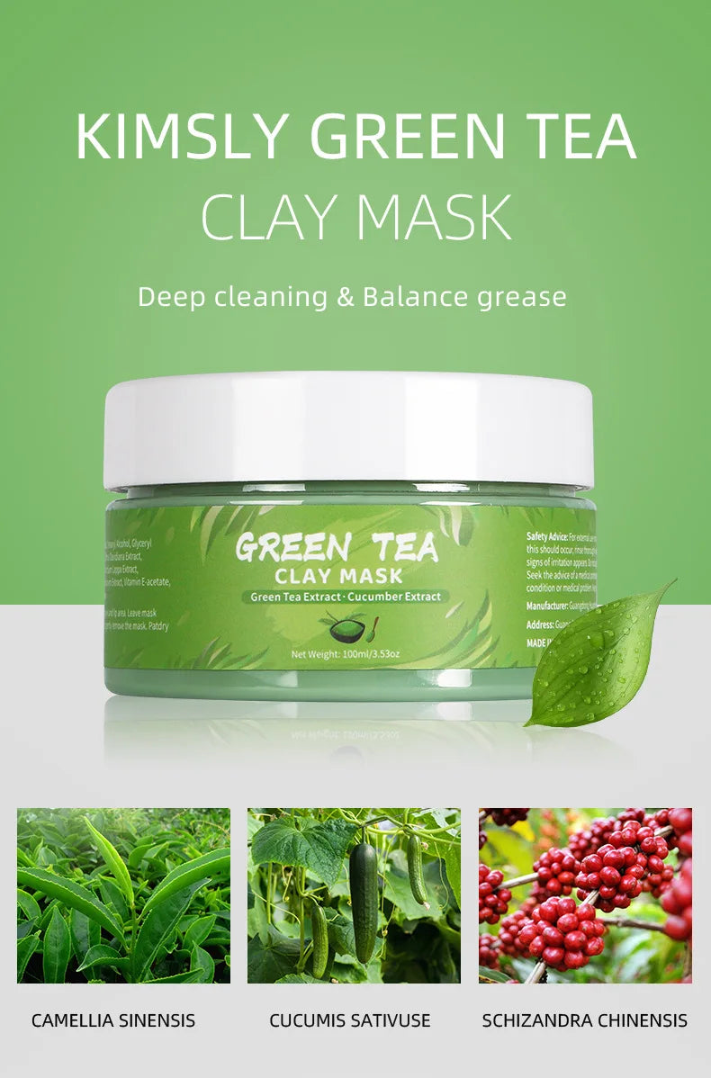 Turmeric, Green Tea, Rose & Avocado Clay Facial Mask – Hydrating, Brightening & Blackhead Removal Mud Skincare Treatment