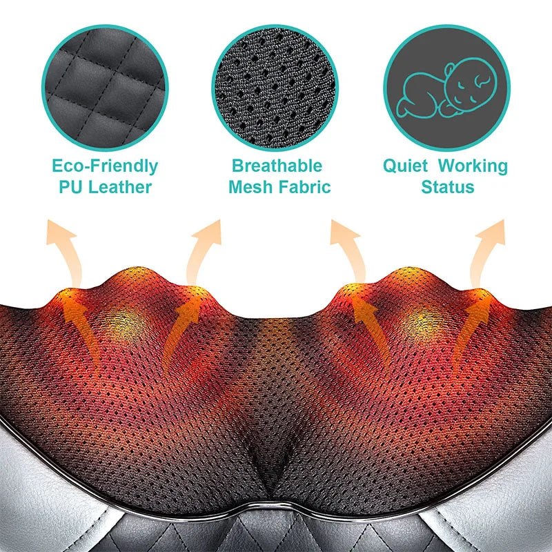 Medcursor Electric Neck and Back Massager – Kneading Massage Pillow with Heat for Neck, Shoulders, and Cervical Pain Relief
