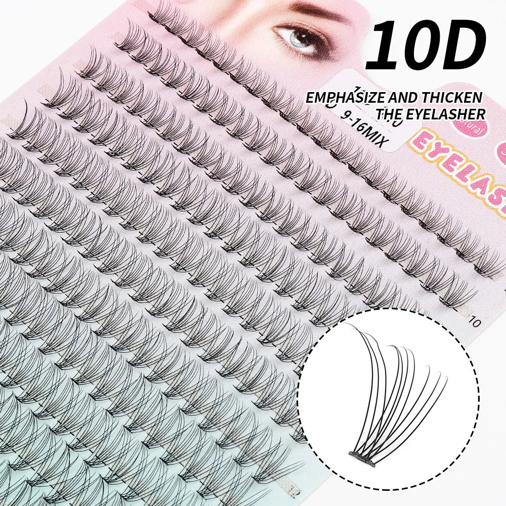 280 PCS DIY Lash Clusters – Individual Eyelash Extensions 10D/20D/30D/40D D Curl 9–16mm