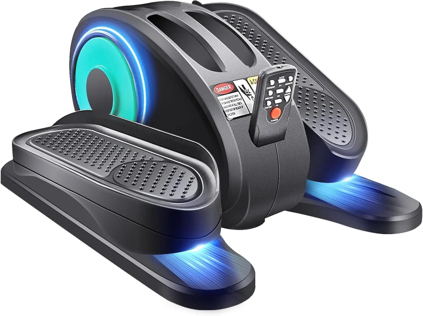 Under Desk Elliptical - Portable Leg Exerciser for Seniors, Compact Seated Elliptical with Remote Control, LCD Display Electric