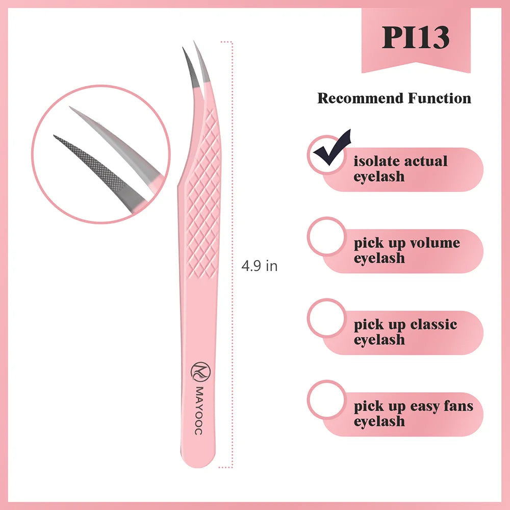 Eyelash Extension Tweezers with Fiber Tips – High-Precision, Anti-Static Lash Tools for Makeup Artists