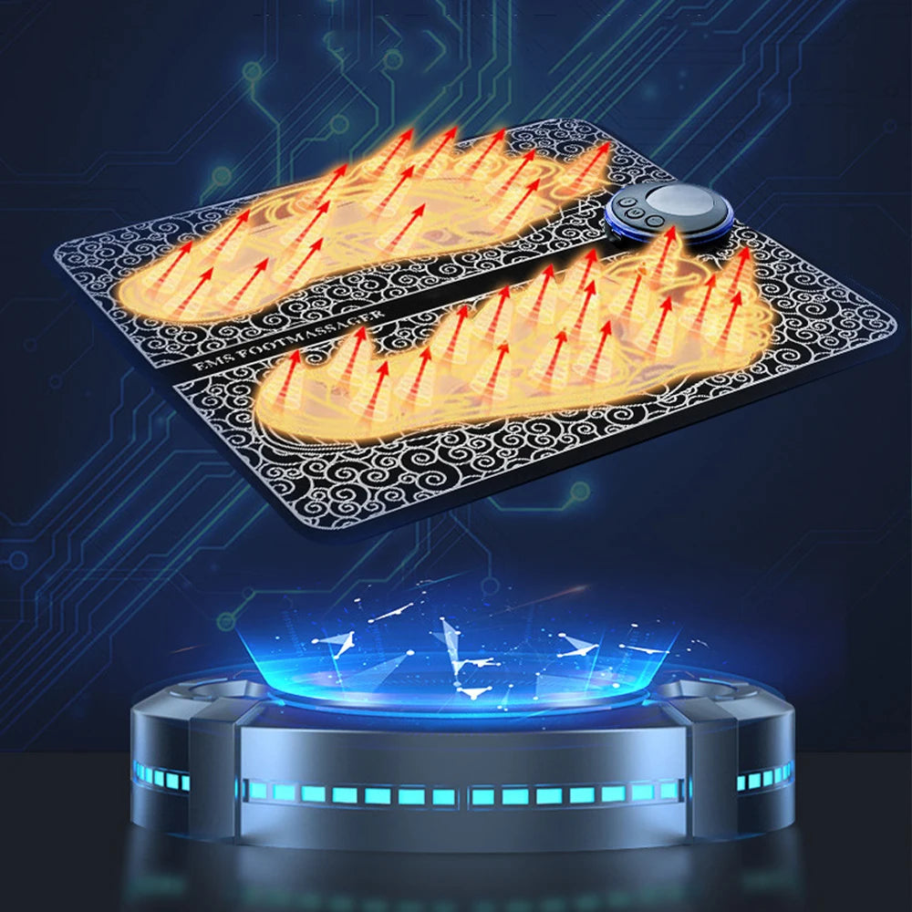 Electric EMS Foot Massager Pad – Muscle Stimulator Massage Mat, USB Rechargeable, for Foot Relaxation & Circulation Improvement