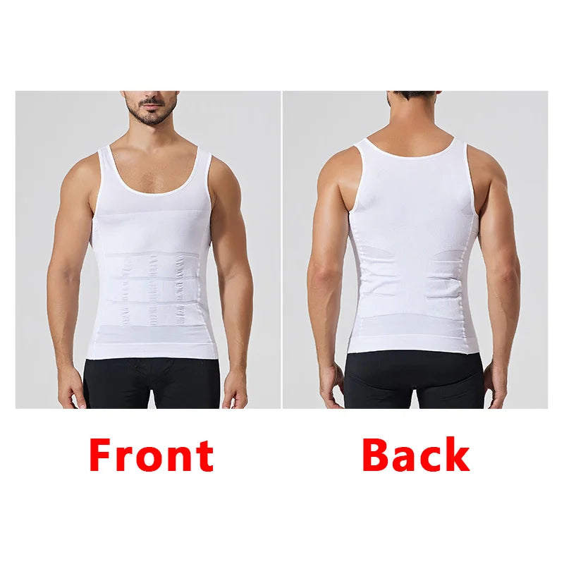 YBFDO Men’s Body Shaper – Slimming Compression Vest, Seamless Waist Trainer Tank Top, Belly Control Weight Loss Shapewear