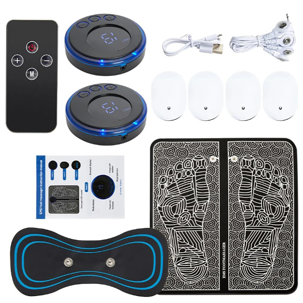 Electric EMS Foot Massager Pad – Muscle Stimulator Massage Mat, USB Rechargeable, for Foot Relaxation & Circulation Improvement
