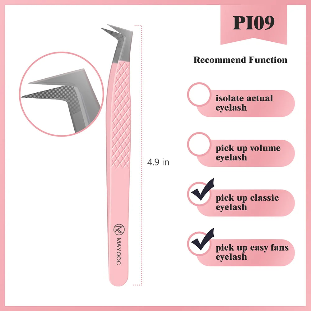 Eyelash Extension Tweezers with Fiber Tips – High-Precision, Anti-Static Lash Tools for Makeup Artists