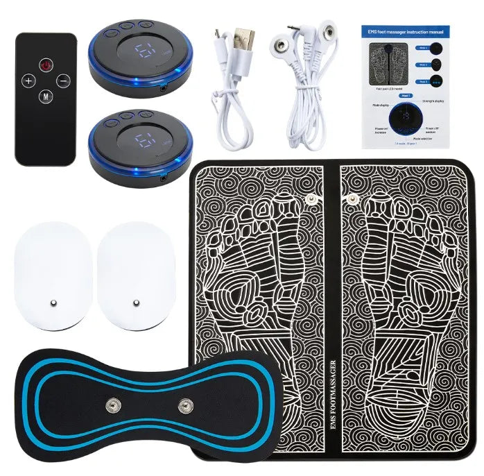 Electric EMS Foot Massager Pad – Muscle Stimulator Massage Mat, USB Rechargeable, for Foot Relaxation & Circulation Improvement