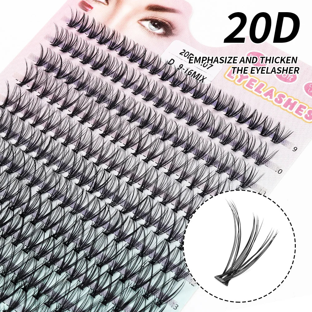 280 PCS DIY Lash Clusters – Individual Eyelash Extensions 10D/20D/30D/40D D Curl 9–16mm