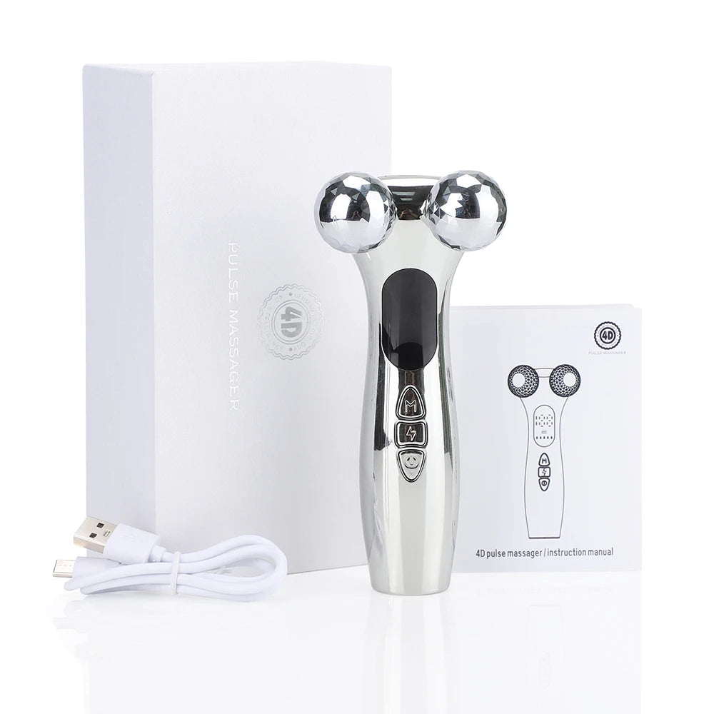 Rechargeable Facial & Body Massager with LED Display – Microcurrent Vibration Tool for Relaxation and Skincare