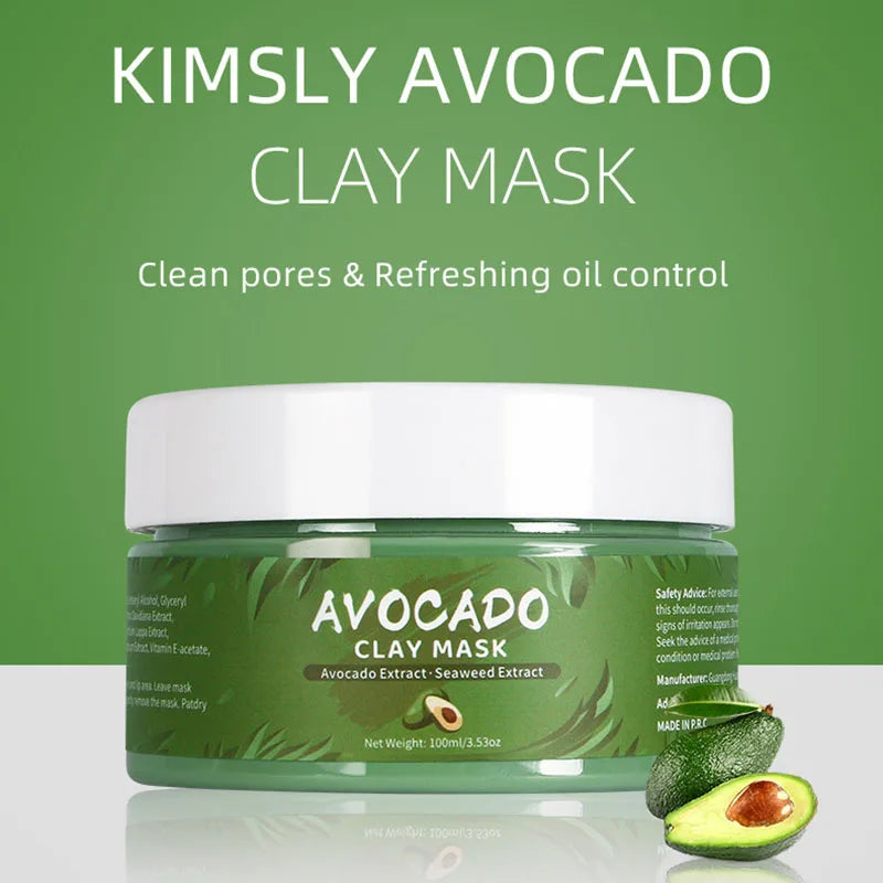 Turmeric, Green Tea, Rose & Avocado Clay Facial Mask – Hydrating, Brightening & Blackhead Removal Mud Skincare Treatment