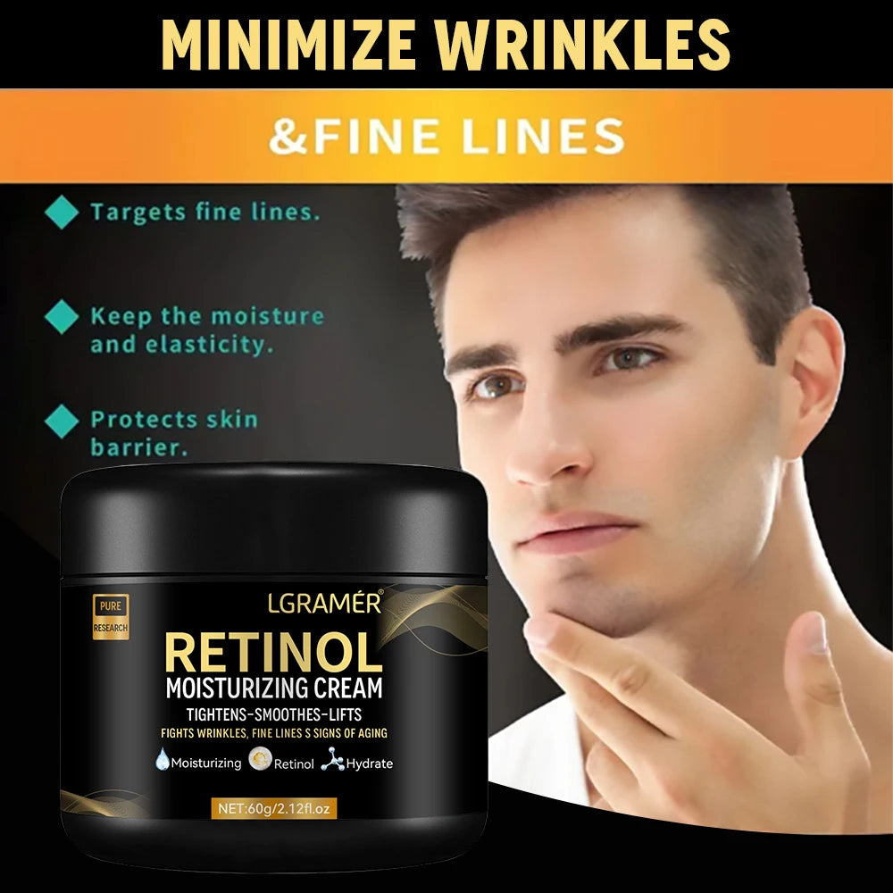 Men’s Retinol Face Moisturizer – Anti-Wrinkle, Anti-Aging, Pore Minimizing, Whitening & Smoothing Cream