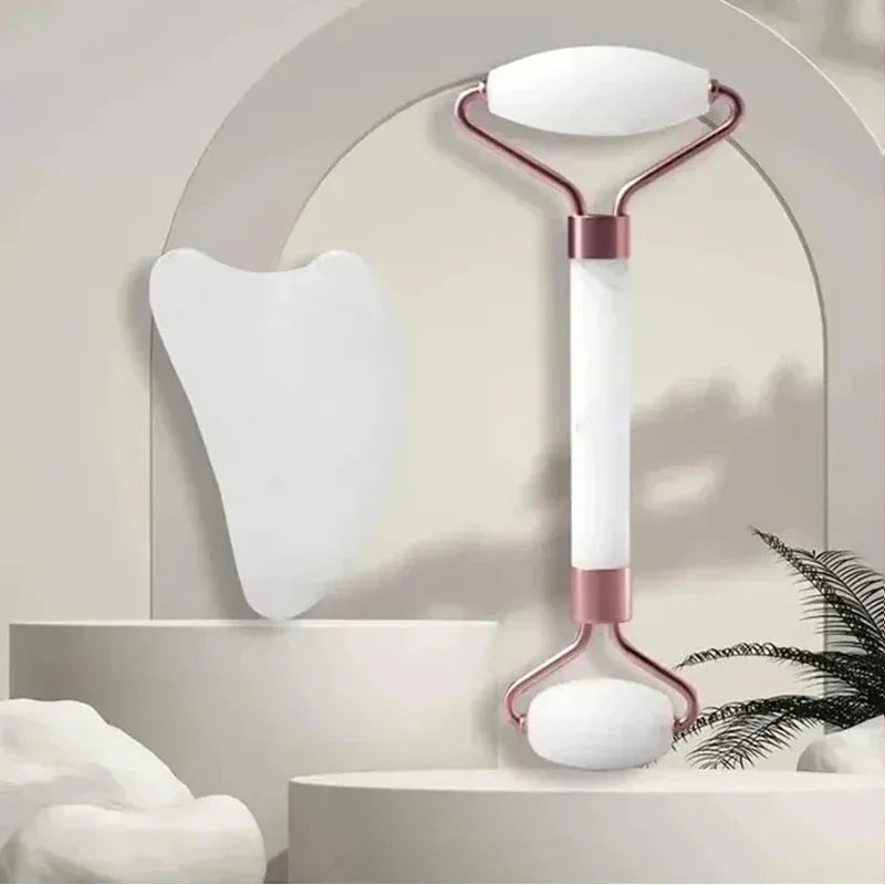 Double-Head Facial & Neck Massage Roller – Beauty Tool for Skin Relaxation, Lifting & Toning