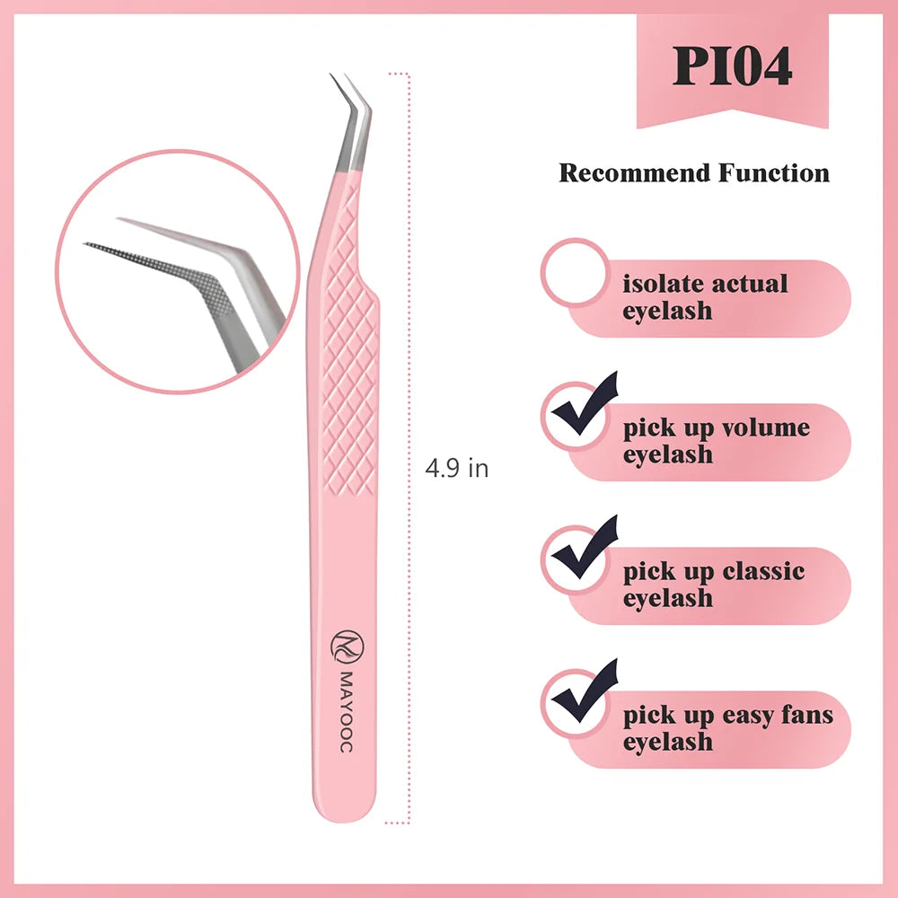 Eyelash Extension Tweezers with Fiber Tips – High-Precision, Anti-Static Lash Tools for Makeup Artists