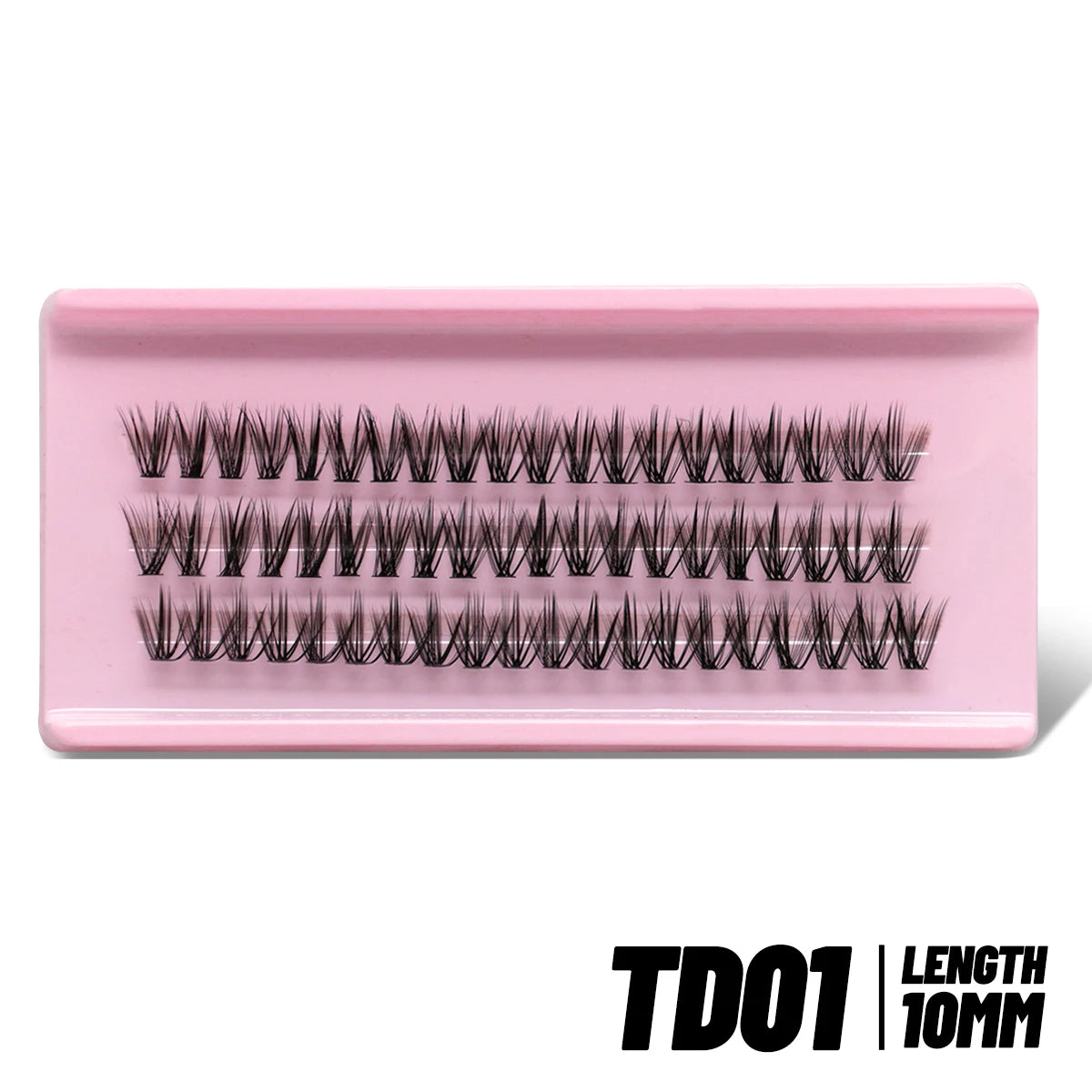 GROINNEYA DIY Fluffy Cluster Lashes Kit – Faux Mink Individual Eyelash Extensions, D-Curl Volume Mixed Tray for At-Home Lash Styling