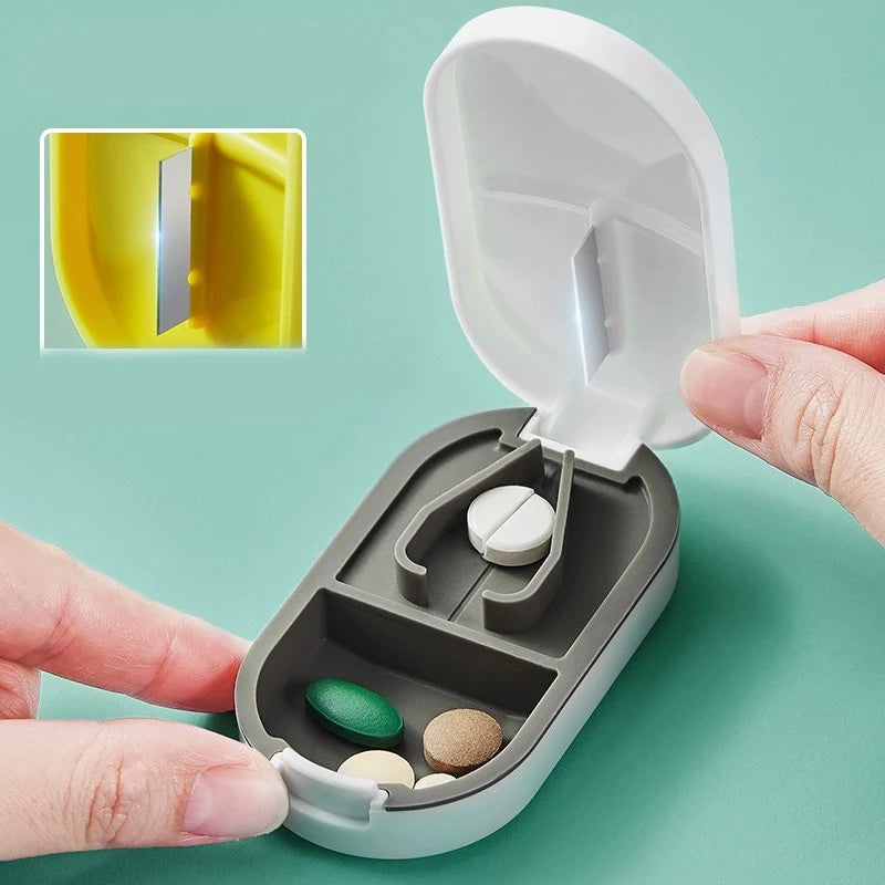 1pc Pill Cutter and Splitter – Stainless Steel Blade for Cutting Small or Large Pills in Half – Compact, Travel-Friendly Tablet Slicer