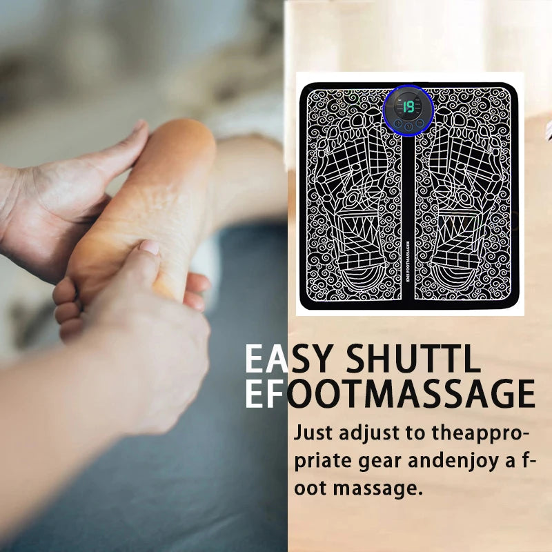 EMS Foot Massager Pad – USB Rechargeable Acupressure & Reflexology Mat for Muscle Stimulation, Pain Relief, and Improved Circulation