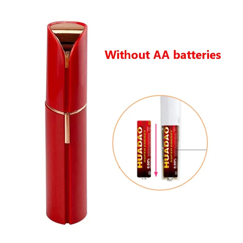 Electric Facial Hair Remover – Lipstick-Style Painless Epilator for Eyebrows, Upper Lip, Bikini & Sensitive Areas