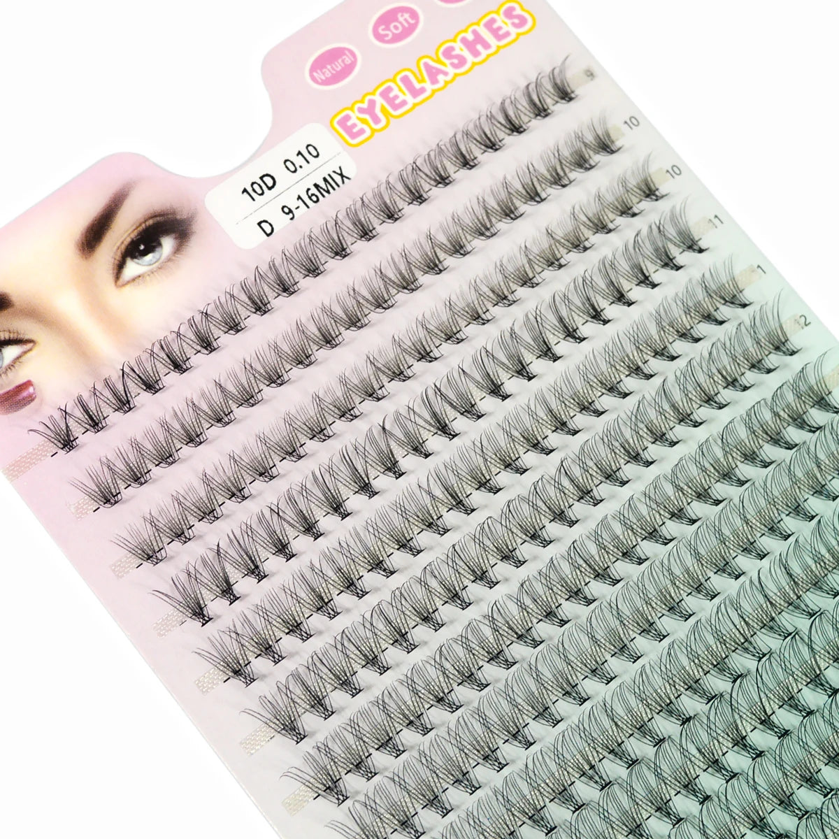 280 PCS DIY Lash Clusters – Individual Eyelash Extensions 10D/20D/30D/40D D Curl 9–16mm