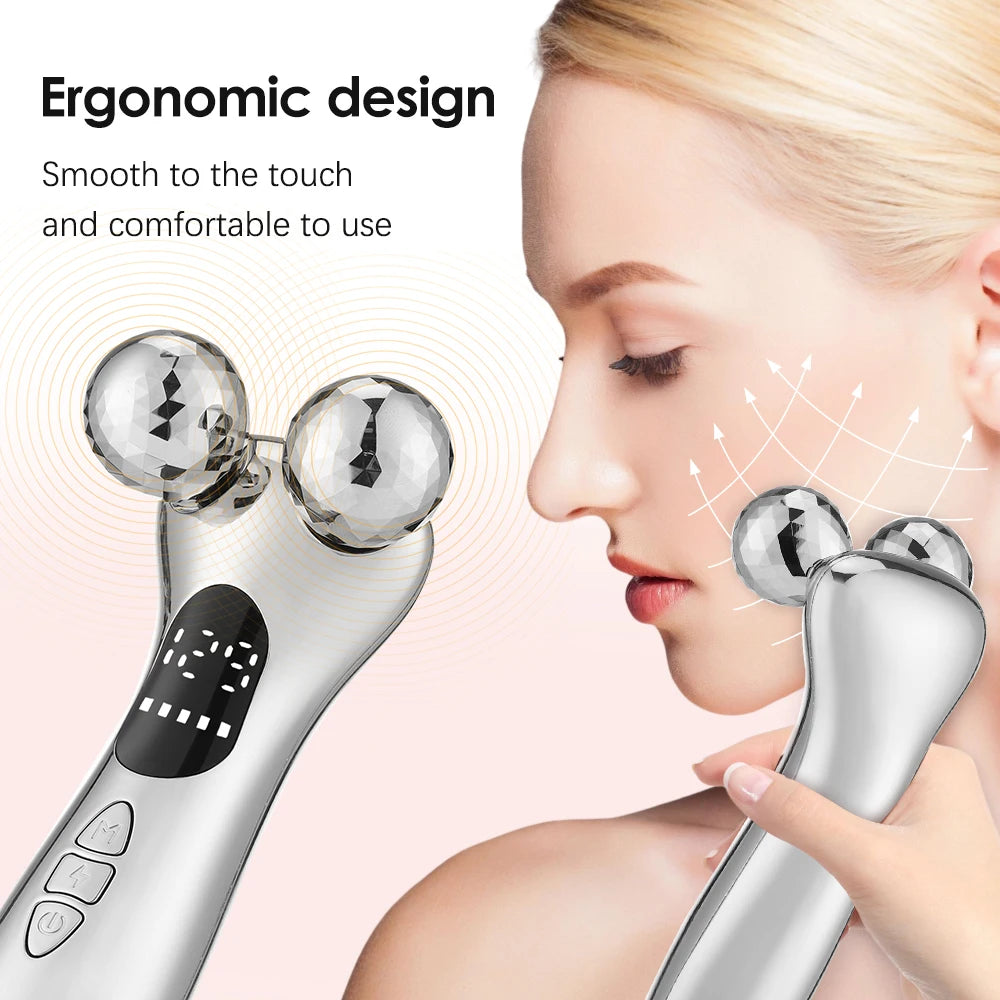 Rechargeable Facial & Body Massager with LED Display – Microcurrent Vibration Tool for Relaxation and Skincare