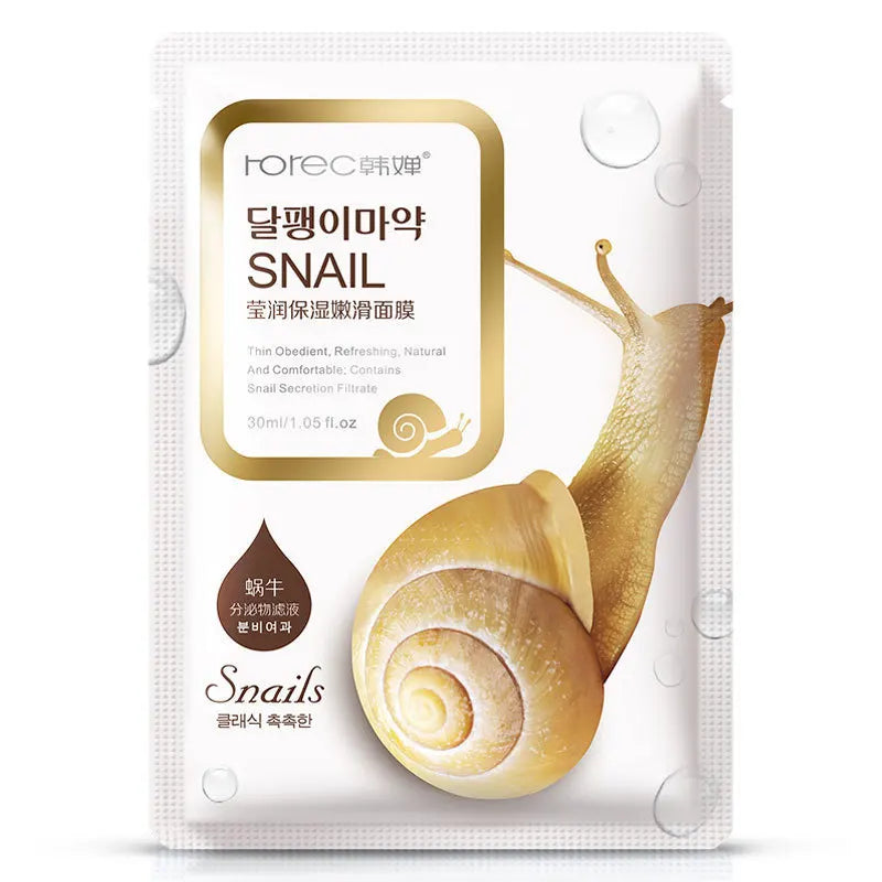 10pcs Snail Moisturizing Face Masks – Oil Control, Hydrating & Skin Replenishing Korean Skincare