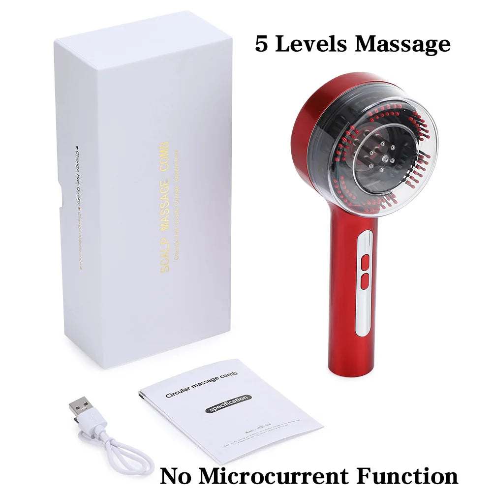 Electric Microcurrent Massage Comb – 660nm Red Light Hair Growth & Scalp Massager for Hair Care, Relaxation & Blood Circulation