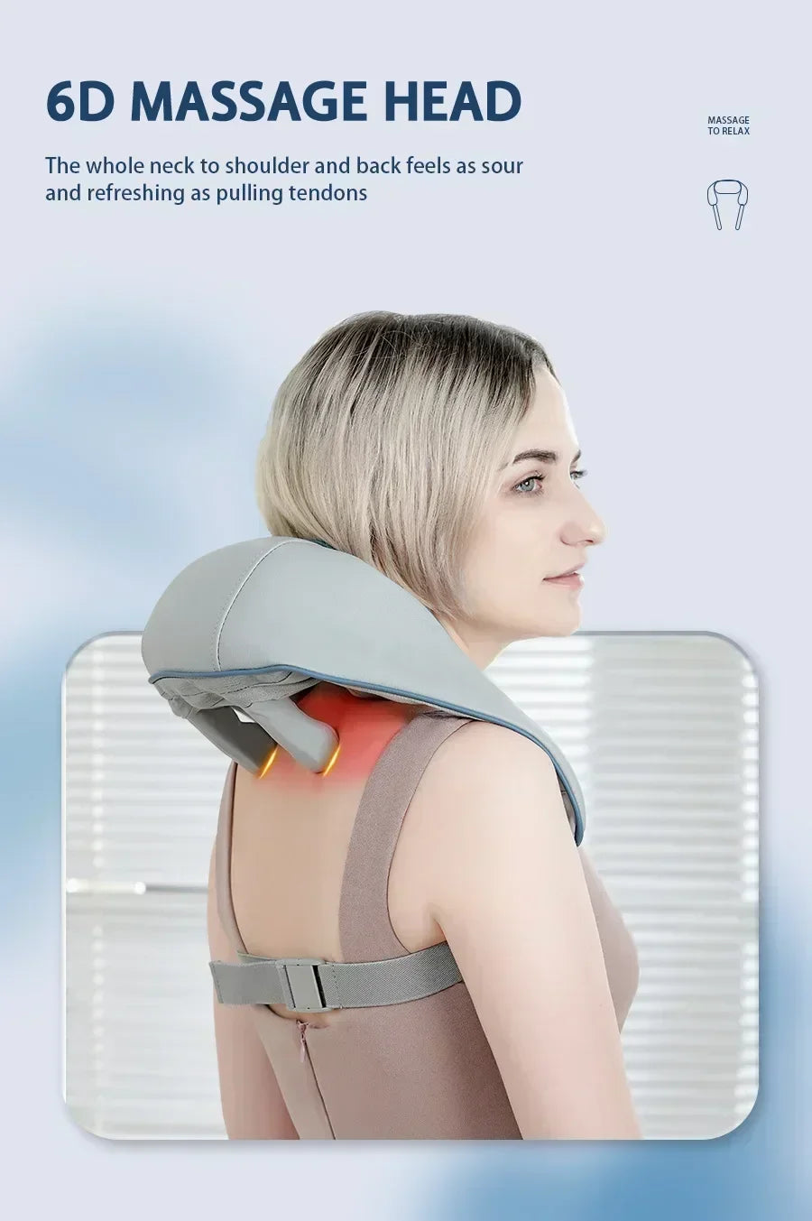 Smart Electric Heated Neck Massager Shawl – Portable Shiatsu Kneading Device for Muscle Relief & Relaxation
