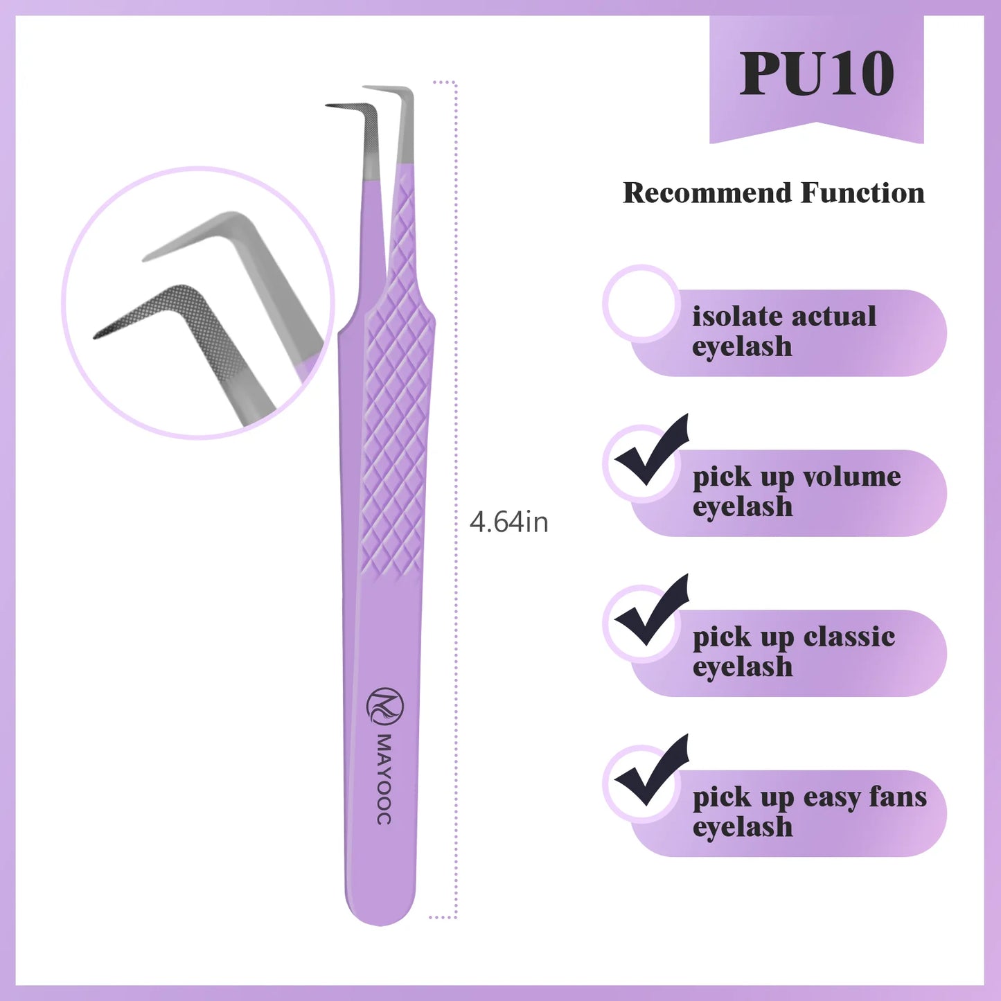 Eyelash Extension Tweezers with Fiber Tips – High-Precision, Anti-Static Lash Tools for Makeup Artists