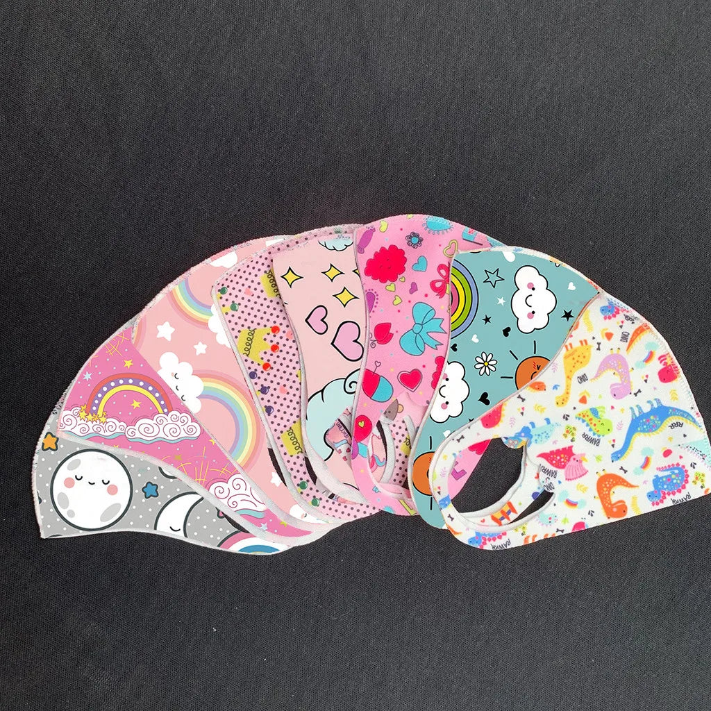 5PCS Washable Kids Face Masks – Reusable Cartoon Mouth Covers for Boys & Girls | Breathable, Comfortable, Dust-Resistant Design