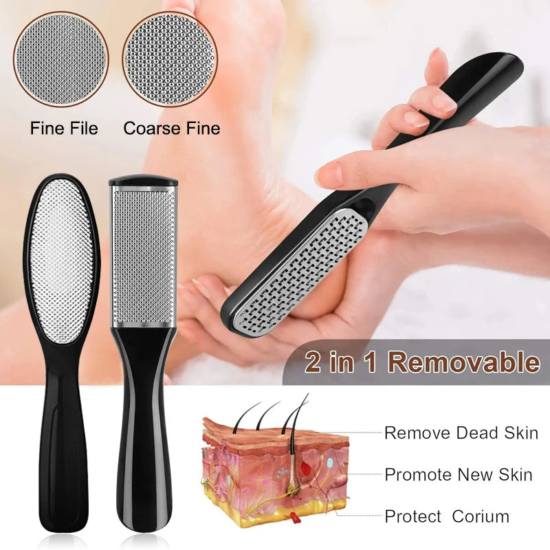 27PCS Pedicure & Manicure Foot Care Kit – Stainless Steel Tools for Callus Removal, Peeling, Exfoliating & Foot Scrubbing
