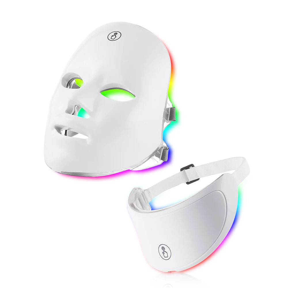 Rechargeable 7-Color LED Facial & Neck Beauty Massager – Skin Rejuvenation & Toning Device