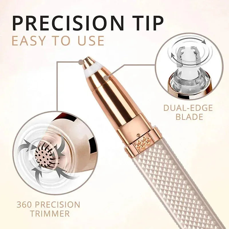1PC Rechargeable 2-in-1 Eyebrow Razor & Facial Hair Shaver with LED Light – Painless Peach Fuzz, Eyebrow, Lip & Facial Hair Removerver Electric Eyebrow Shaver Women's Hair Remover