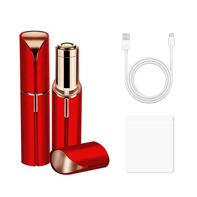 Electric Facial Hair Remover – Lipstick-Style Painless Epilator for Eyebrows, Upper Lip, Bikini & Sensitive Areas