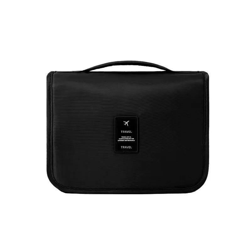 Waterproof Travel Makeup Bag – High-Quality Cosmetic & Toiletry Organizer with Hook for Women
